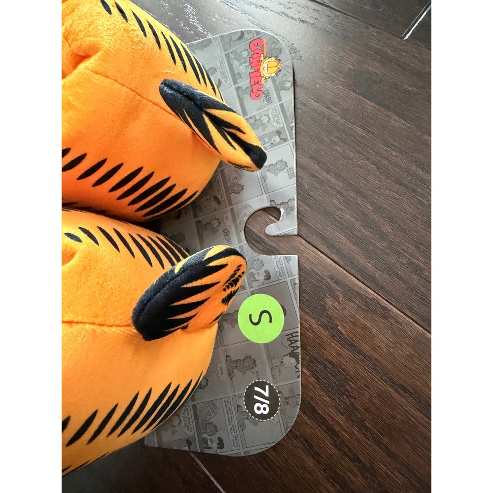 Garfield Plush Character Slippers Orange 3D Head House Shoes Mens Small 7/8 NEW - Picture 6 of 10
